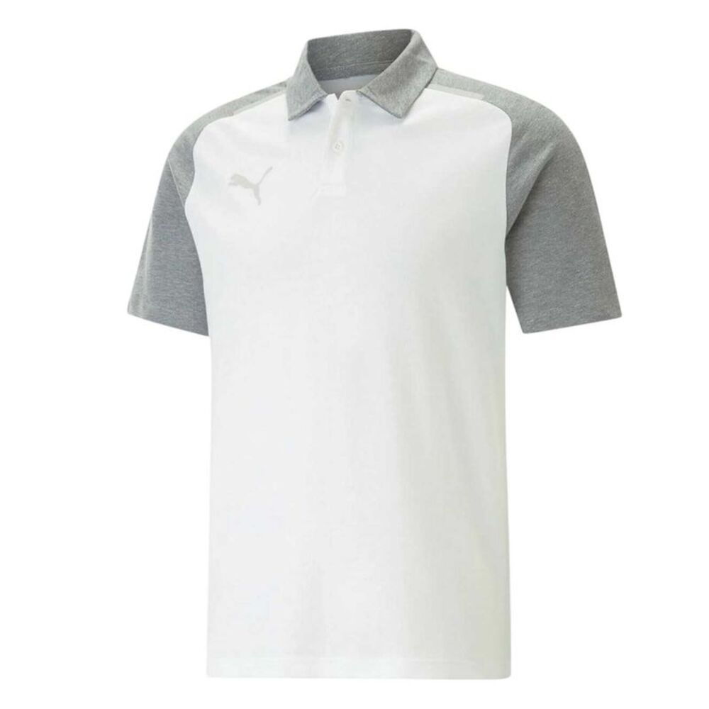 Puma Mens Teamcup Casual Polo Shirt / White/Gray